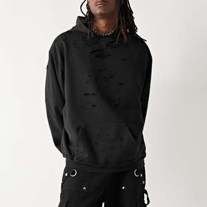 Sudadera con capucha de algodón grueso, estilo vintage, desgastada, extragrande, para hombre, con logotipo personalizado, sudaderas con capucha desgastadas para hombre. - Product Image 1