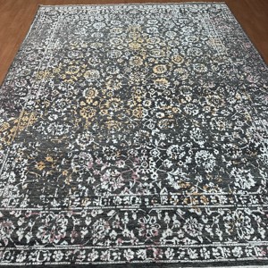 8x10 Ft Hand Knotted Silk Vintage Persian Charcoal Black Area Carpet for Bedroom & Hotel - Product Image 2