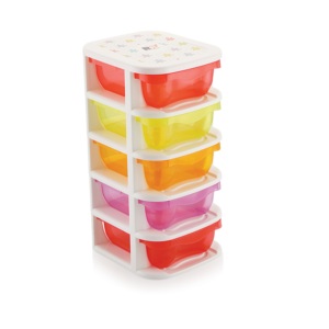<b>Stackable</b> <b>Plastic</b> Storage <b>Drawers</b> Rectangle Five Layers PP Material for Kids Room Neatening Storage - Product Image 1