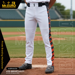 Pantalones de Béisbol Personalizados Unisex para Adultos, Corte Ajustado, Bolsillos Laterales, Impresión Sublimada, 100% Poliéster, Antibacterianos, Cierre de Cremallera - Product Image 4