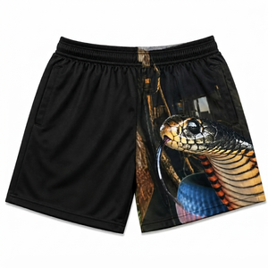 Shorts de football australiens imprimés numériquement personnalisés avec fermeture éclair pour hommes, antibactériens, 100 % polyester, taille élastique, pour la gym, la plage et la piscine - Product Image 6