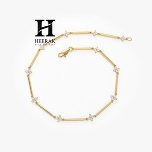 Pulsera de Eslabones Personalizada de Oro 14K con Diamantes, Estación de Clústeres de Diamantes Cultivados en Laboratorio, Fabricante Mayorista de Joyería - Product Image 2