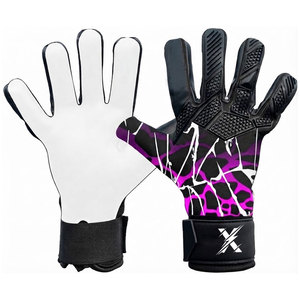 Gants de gardien de but professionnels en caoutchouc antidérapants pour adultes avec fermeture auto-agrippante, protection des doigts et du pouce, paume respirante - Product Image 1