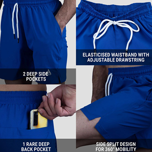 Shorts de football décontractés 100 % polyester de haute qualité, personnalisables, séchage rapide, respirants, taille élastique, pour hommes, vente en gros - Product Image 2