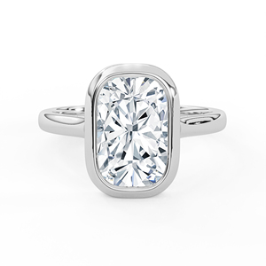 14K 18K Solid Gold 2.54CT <b>Cushion</b> Cut Lab Grown Diamond Engagement Ring Bezel Set Modern Solitaire Wedding Ring <b>Statement</b> Band - Product Image 1