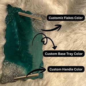 ถาดเสิร์ฟเรซิ่นทำมือ ดีไซน์ทันสมัย หรูหรา ล้างทำความสะอาดได้ คุณภาพพรีเมียม สำหรับห้องครัว โต๊ะอาหาร ตกแต่งบ้าน วันอีสเตอร์ ปีใหม่ - Product Image 3