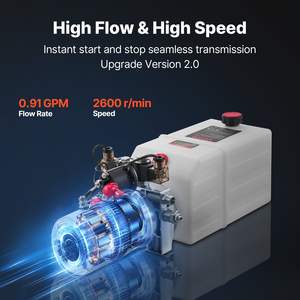 Unité hydraulique à double effet de 6 quarts pour remorques à benne basculante, pression de décharge maximale de 3200 PSI, débit de 0,91 GPM, 12 V CC hydraulique - Product Image 5