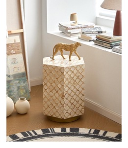 ILAHI's Bone Inlay <b>Table</b> Modern Design Agate Detailing <b>Storage</b> Portable Home Furniture - Product Image 2