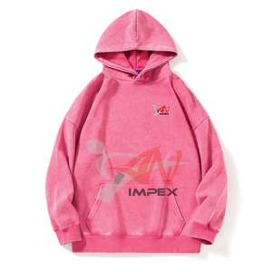 Sudadera con capucha vintage para hombre, 330 g/m², efecto desgastado por el sol, sin cordón, calidad E, gris lavado ácido, primavera-otoño 2026, venta al por mayor - Product Image 5