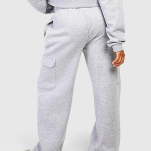 Machine <b>Stitched</b> Plus Size Casual Breathable Windproof Eco-Friendly Quick Dry Solid Polyester/Cotton Women's <b>Oversize</b> Sweat Suit - Product Image 5