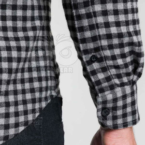 Chemise en flanelle pour homme à manches longues, à carreaux, avec logo personnalisé imprimé, fermeture à boutons, pour commandes en gros - Product Image 6
