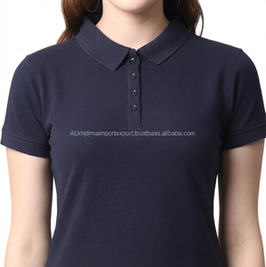 เสื้อยืดแขนสั้นลำลองสำหรับผู้หญิง ผ้าฝ้ายแท้ ทรงหลวม เสื้อโปโลชายโค้ง ผ้าปิเก้เนื้อนุ่ม เสื้อโปโลคลาสสิก - Product Image 4