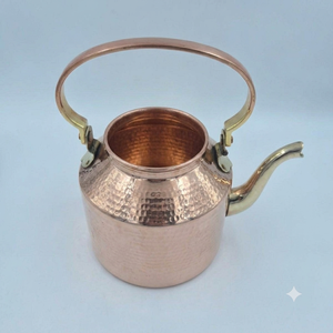 Bouilloire en cuivre pur martelé, fait main, avec poignée et bec en laiton, pour la cuisson de l'eau, service du thé, décoration de cuisine et de la maison - Product Image 4