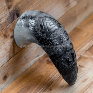 Corne à boire viking artisanale indienne de qualité supérieure, écologique, en matériau organique poli, portable, prix de gros, Noël - Product Image 1