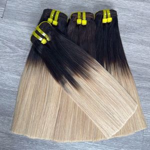 Super Double Drawn Vietnamese Dark Root Blonde <b>Color</b> Ultra-Quality Bone Straight Human <b>Hair</b> 100% Vietnamese <b>Hair</b> - Product Image 1
