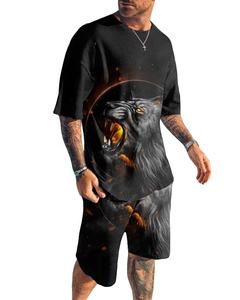 2022 Fashion Imprimé Été Hommes 2 Pièces Ensemble Court Hommes Court Ensemble T Mis en Manches Courtes T Shirts Shorts - Product Image 6