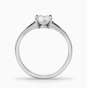 Bague de fiançailles en argent sterling 925 plaqué or blanc avec moissanite taille coussin et halo élégant, pour mariage et anniversaire - Product Image 3