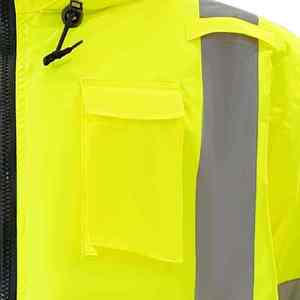 Veste de sécurité réfléchissante haute visibilité pour hommes, imperméable, en polyester, vêtements de travail, softshell, haute visibilité, pour la construction - Product Image 4