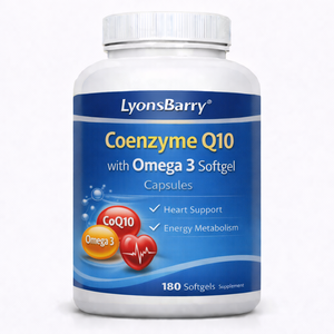 Lyonsbarry Coenzyme Q10 avec Oméga 3 Capsules Soutien Cardiaque Métabolisme Énergétique Complément Alimentaire 100 Capsules - Product Image 1