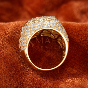 <b>Mens</b> Gold Tone Moissanite Diamond Cluster <b>Ring</b> Luxury Hip Hop Statement <b>Ring</b> Jewelry <b>for</b> <b>Men</b> - Product Image 3