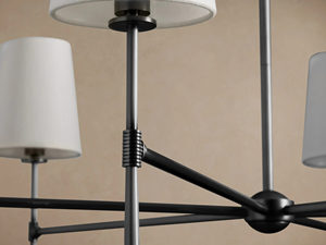 Lámpara de Techo Moderna de Acero Blanco con Pantalla de Vidrio Cónica, 6 Luces, Altura Ajustable, Fácil Instalación para Iluminación Residencial - Product Image 4