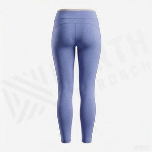 Leggings Deportivos de Cintura Alta para Mujer, Sin Costuras, Color Sólido, Elásticos, Transpirables, de Punto, Spandex y Nailon, para Todas las Temporadas - Product Image 2