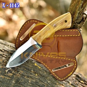 Cuchillo de Camping RB Knives con Mango de Madera, Hoja Fija de Acero de Damasco, Punta Caída, Herramienta de Supervivencia para Exteriores, 8 Pulgadas, 3 Años de Garantía - Product Image 6