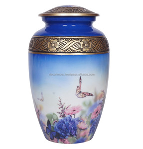 Urna Funeraria Doble Católica Cristiana de Latón Metálico Moderno, Hecha a Mano, Decorativa para el Hogar o Exteriores - Product Image 3