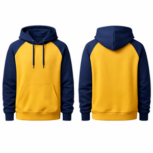 Sudadera Deportiva de Manga Raglán Bicolor OEM, Verde Bosque y Crema en Contraste, Sudadera de Alta Calidad para Hombre, Estilo Urbano - Product Image 3