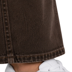 Jean en denim marron chocolat pour homme, coupe droite, motif texturé, style décontracté streetwear, cinq poches, pantalon tendance - Product Image 3