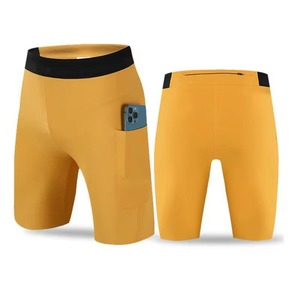 Pantalones Cortos Deportivos de Compresión para Hombre, Tipo Cargo, Tejido de Poliéster/Algodón, Color Sólido, para Gimnasio, Ciclismo, Running, Ajustados, Servicio OEM - Product Image 3