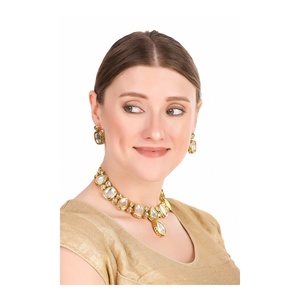 Women's Gold Plated Imitation Pearl <b>Necklace</b> and Earring Set Water Drop Shape Classic Party Jewelry Set - Product Image 4