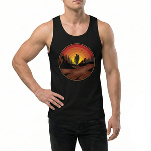 เสื้อกล้ามผู้ชายพรีเมียมลายกราฟิกแบบซับลิเมชั่น เสื้อผ้าลำลองสไตล์สตรีทแวร์ ทรงเข้ารูป ไม่มีแขน รับผลิตเสื้อกล้ามแบบสั่งทำพร้อมป้ายยี่ห้อส่วนตัว - Product Image 3