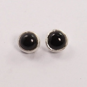 Handmade Black Onyx Earring Flat Round Gemstone 925 Sterling <b>Silver</b> <b>Stud</b> Earring Excellent Deal Price Customization Available - Product Image 1