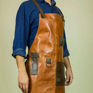 Delantal de Chef de Cuero con Costuras Reforzadas, Delantal de Cocina de Primera Calidad, Cómodo y Ajustable - Product Image 1