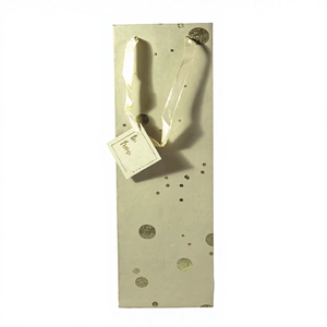 Bolsa de vino al por mayor con asas de cinta de satén con estampado de lámina, hecha a mano con papel de algodón reciclado, para regalo de cumpleaños o aniversario. - Product Image 1