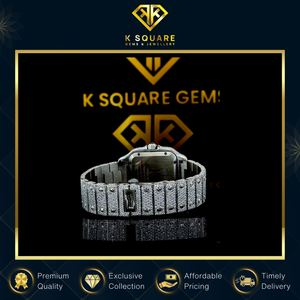 Nuevo Diseño de Reloj de Lujo con Caja Cuadrada de Aleación, Acero Inoxidable, Cuarzo Automático, Cristal de Zafiro, Resistente al Agua, con Diamantes Moissanite - Product Image 5