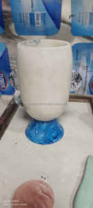 Ivory Resin <b>Bubble</b> <b>Vase</b> with Sculpted Base | Handcrafted Artistic <b>Vase</b> for Modern Home Decor - Product Image 5