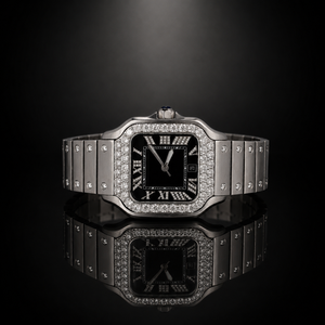 Nouvelle Arrivée Montre Mécanique Analogique Premium Verre Carré Demi-Sertie de Diamants Moissanite Style Hip Hop Luxueux Haute Qualité - Product Image 1