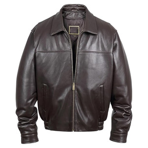 เสื้อแจ็คเก็ตบอมเบอร์หนังแกะทำมือสไตล์วินเทจสำหรับผู้ชายจาก Comfortex International |   เสื้อโค้ทสไตล์ไบค์เกอร์แนวสตรีทแวร์ - Product Image 1