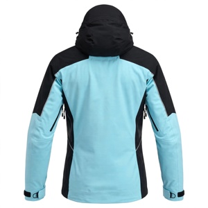 <b>Men's</b> Waterproof Fleece <b>Ski</b> <b>Jacket</b> <b>Blue</b> Black Color Blocking Zipper Closure Sporty Style Autumn Outdoor Wear Polyester Shell - Product Image 2