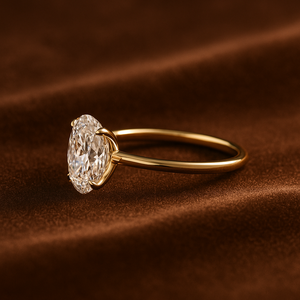 Bague de fiançailles en or 14K 18K avec diamant ovale 2 carats pour femme, rapport IGI, diamant de laboratoire CVD, bague de mariage, bague de demande en mariage - Product Image 4