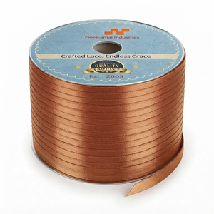 Cinta de Raso Satinado de una Cara, Color Bronce, 6mm, Personalizable, Rollo de 350 Metros, para Envoltura de Regalos de Otoño, Regalos para Hombre, Venta al Por Mayor - Product Image 1
