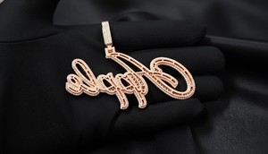 Colgante de Letra de Plata de Ley 925 Bicolor con Moissanita VVS, Estilo Hip Hop Iced Out, Dijes Personalizados con Iniciales y Nombres - Product Image 2