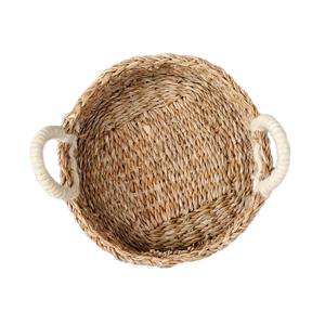 Round seagrass <b>basket</b> with handle for holding <b>bread</b> Handmade Storage <b>Basket</b> Wholesale eco-friendly Made in Vietnam - Product Image 2