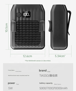 Ventilador de Cuello Portátil de Alta Potencia para Obras de Construcción en Exteriores con Motor sin Escobillas, Batería de 5000 mAh y Diseño sin Aspas - Product Image 6