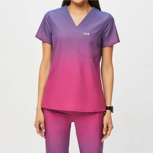 Wholesale Ombre Women Medical Scrub <b>Set</b> Nursing Uniform Jogger Pants Stretch V-neck Hospital Dental <b>Doctor</b> Workwear Scrubs - Product Image 4