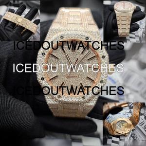 Montre mécanique de luxe Hip Hop avec testeur de diamants, sertie à la main, style Bling Iced Out, diamants Moissanite VVS - Product Image 2