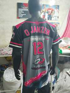 Camiseta de Béisbol Sublimada para Hombre Blackjack, Manga Corta, Cierre de Botones, Transpirable, Corte Regular, Ropa Deportiva para Adultos, Directo de Fábrica - Product Image 4