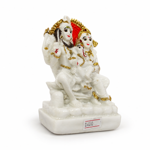 Estatua de Mármol de Shiv Pariwar, Figura de Dios Hecha a Mano en Mármol Blanco Pulido, Decoración Religiosa para el Hogar o la Villa - Product Image 3
